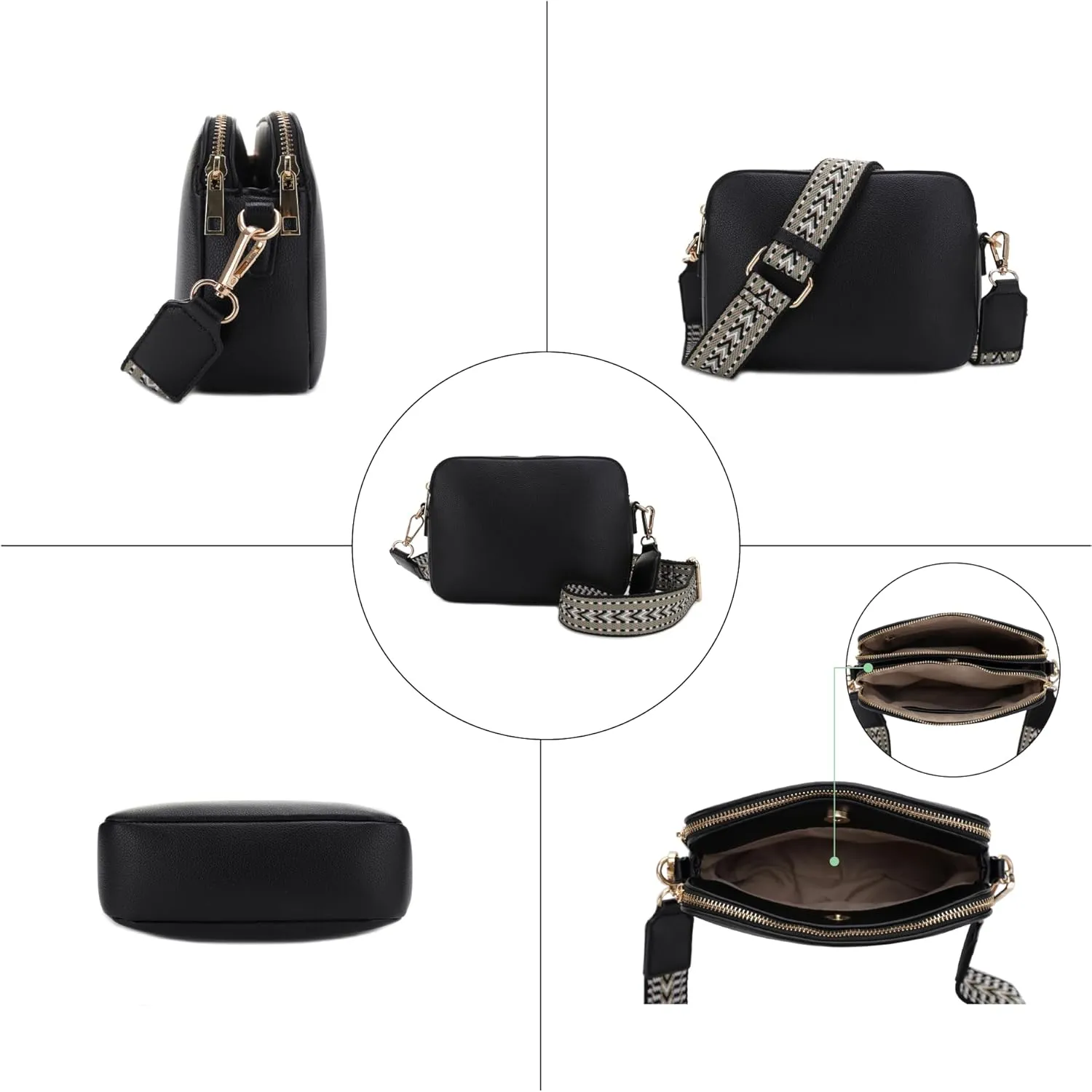 Emperia Crossbody Bag for Women Small Crossbody Camera Purses with Adjustable Webbing Shoulder Strap