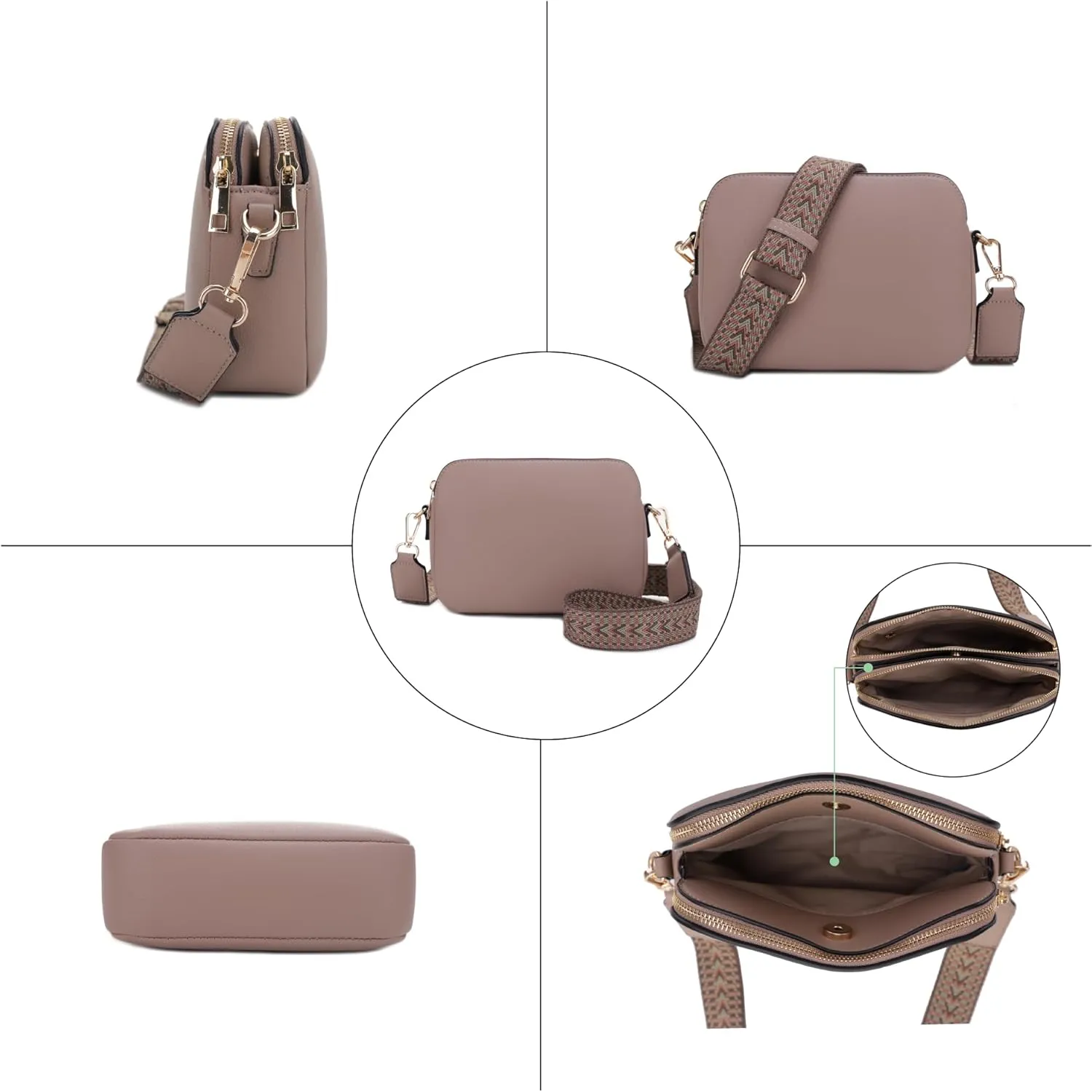 Emperia Crossbody Bag for Women Small Crossbody Camera Purses with Adjustable Webbing Shoulder Strap