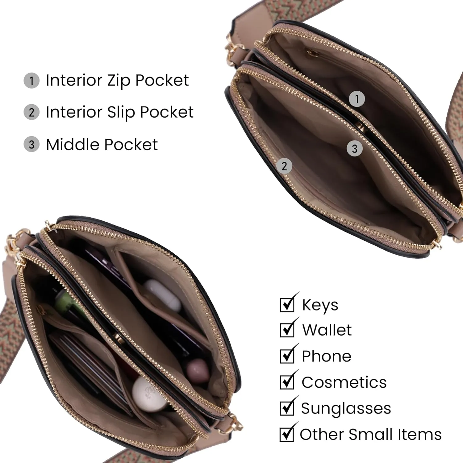 Emperia Crossbody Bag for Women Small Crossbody Camera Purses with Adjustable Webbing Shoulder Strap