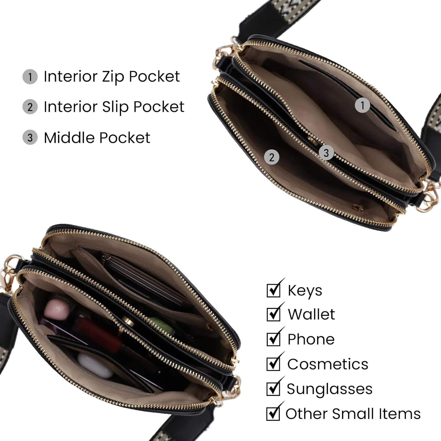 Emperia Crossbody Bag for Women Small Crossbody Camera Purses with Adjustable Webbing Shoulder Strap