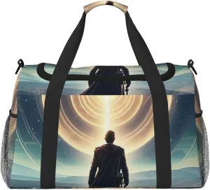 Enigmatic Echoes Print Travel Duffel Bag for Men & Women, Foldable Travel Bags and Spacious Weekender Tote Bag for Storage Toiletry Luggage Personal Item
