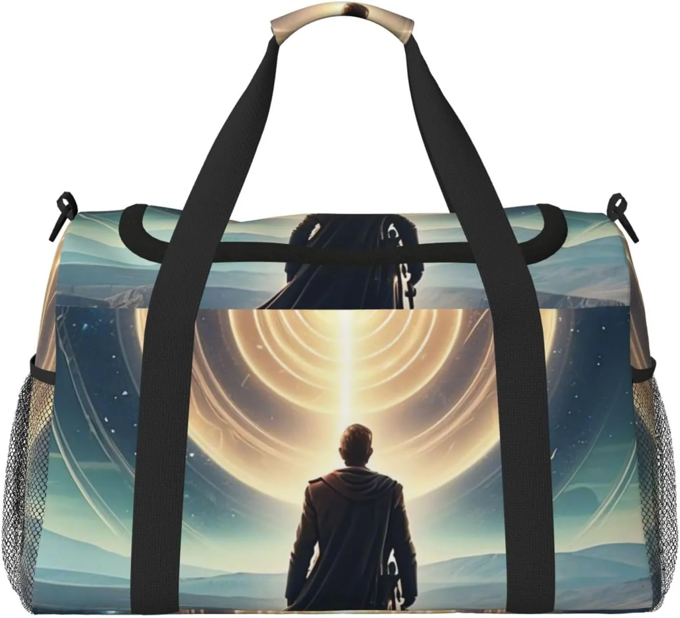 Enigmatic Echoes Print Travel Duffel Bag for Men & Women, Foldable Travel Bags and Spacious Weekender Tote Bag for Storage Toiletry Luggage Personal Item
