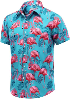 ENVMENST Hawaiian Shirt for Men Short Sleeve Beach Printed Summer Button Down Aloha Shirt(S-3XL)