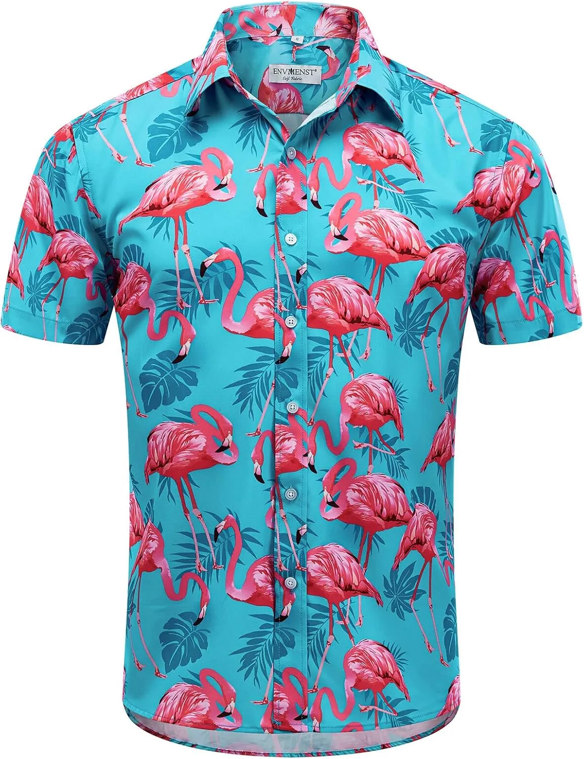 ENVMENST Hawaiian Shirt for Men Short Sleeve Beach Printed Summer Button Down Aloha Shirt(S-3XL)