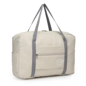 EQ2256 - Kono Foldable Waterproof Storage Travel Handbag - Beige