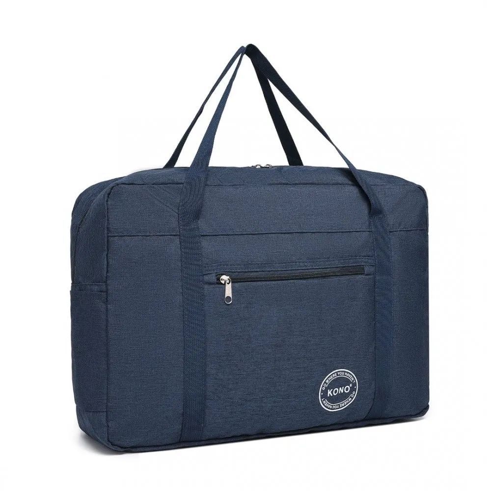 Eq2308 - Kono Foldable Waterproof Storage Cabin Travel Handbag - Navy