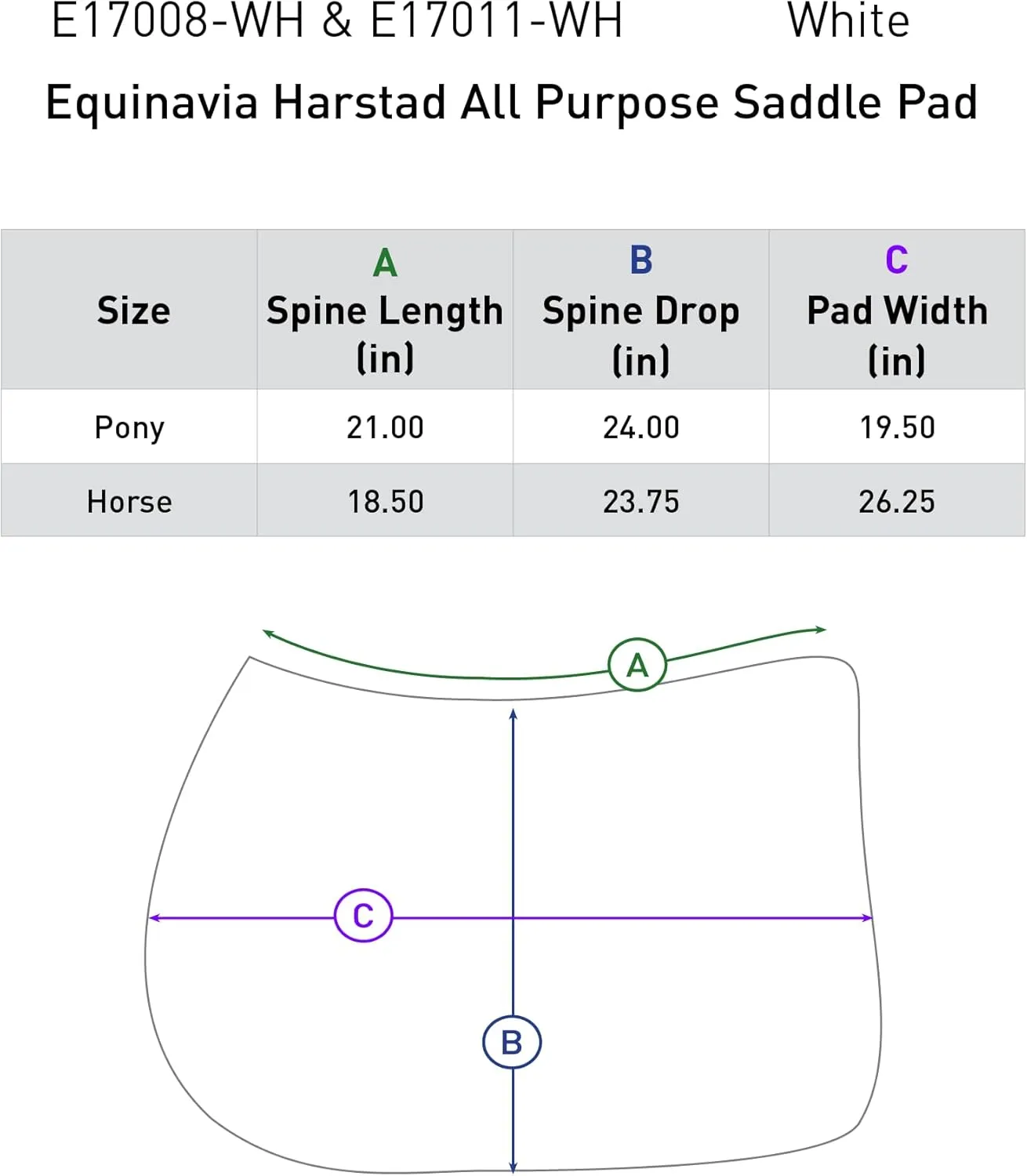 Equinavia Harstad All Purpose Saddle Pad | Classic & Durable | Moisture-Wicking Tricot Backing