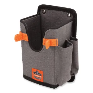 ergodyne® Squids 5543 Handheld Barcode Scanner Mount Holder with Fastener Straps, 2 Compartments, 3.5 x 2.5 x 7.3, Gray