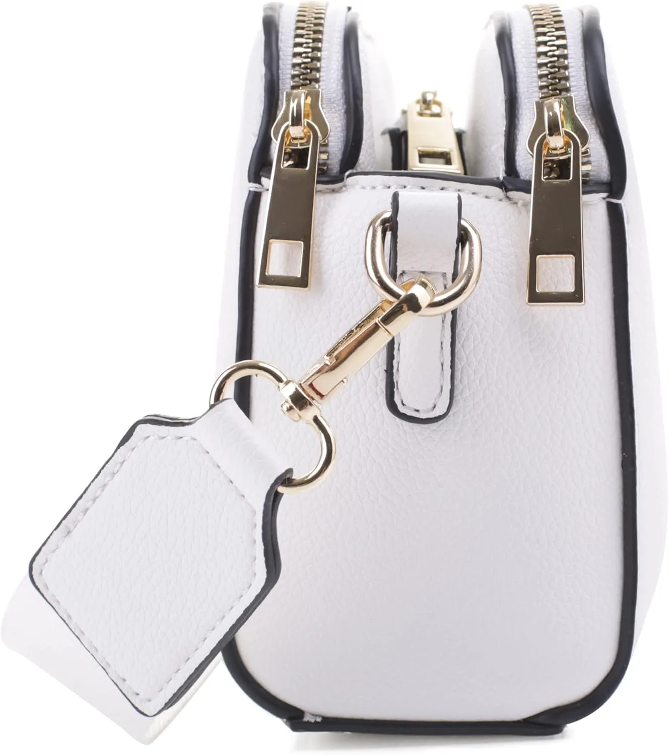 EVVE Crossbody Bags for Women Trendy Triple Zip Small Crossbody Camera Bag Purse with Wide Guitar Strap