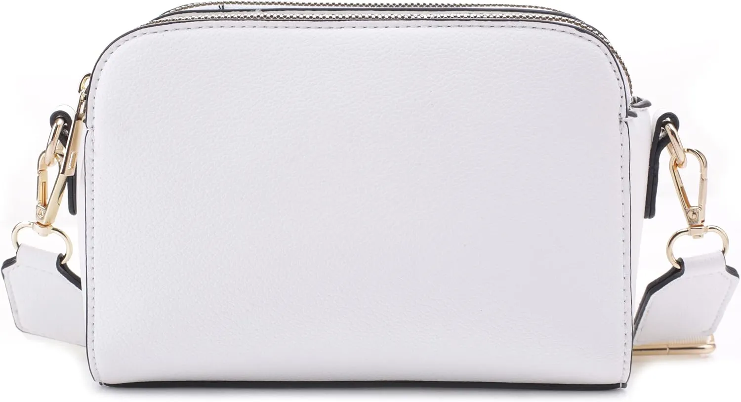 EVVE Crossbody Bags for Women Trendy Triple Zip Small Crossbody Camera Bag Purse with Wide Guitar Strap