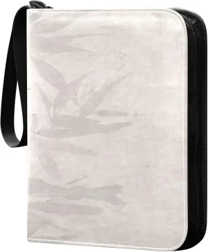 Exnundod Ink Bamboo Trees Trading Card Binder for Cards, Japanese Painting Card Album 4-Pockets for 400 Cards with Removable Sleeves PU Baseball Card Holder Football Sports Card Collection