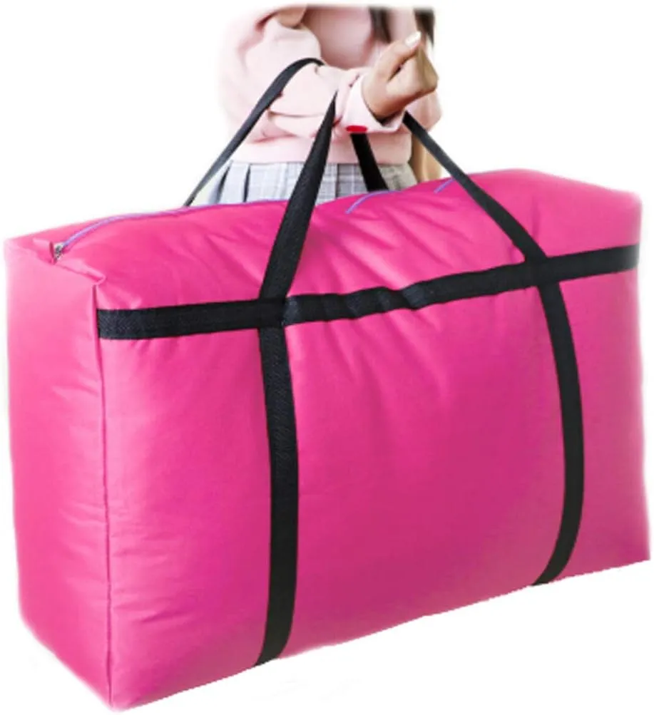 Extra Large Handy Storage Bag Waterproof Heavy Duty Oxford Travel Luggage Caddy Organizer Foldable Quilt Blanket Laundry Bag Weekender Duffel Space Saver Bag with Web Handle 160L