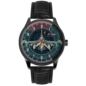 F-16 FIGHTING FALCON AVIATION ART LOCKHEED F-16 VIPER FIGHTER JET SOLID BRASS COLLECTIBLE PILOT WATCH