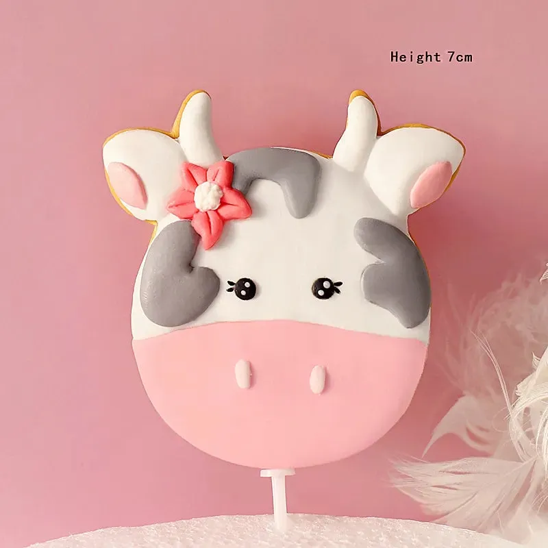 Farm Animal Cake Decoration Cows Sheep Pig Acrylic Ladder
