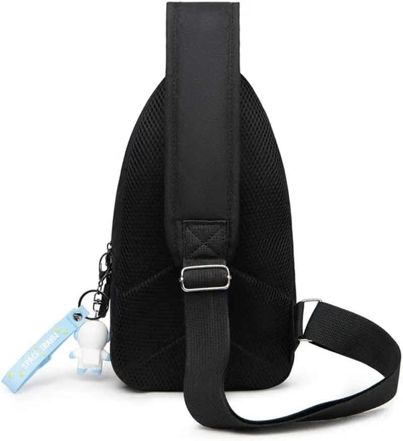 Fashion One-Shoulder Backpack Youth Leisure Backpack With USB Port Earphone Hole, Cartoon Luminous Pattern