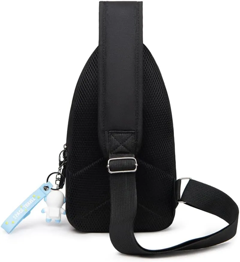 Fashion One-Shoulder Backpack Youth Leisure Backpack With USB Port Earphone Hole, Cartoon Luminous Pattern