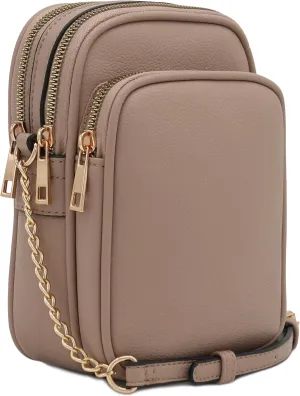 FashionPuzzle Multi Pocket PU Leather Casual Medium Crossbody Bag with Adjustable Strap