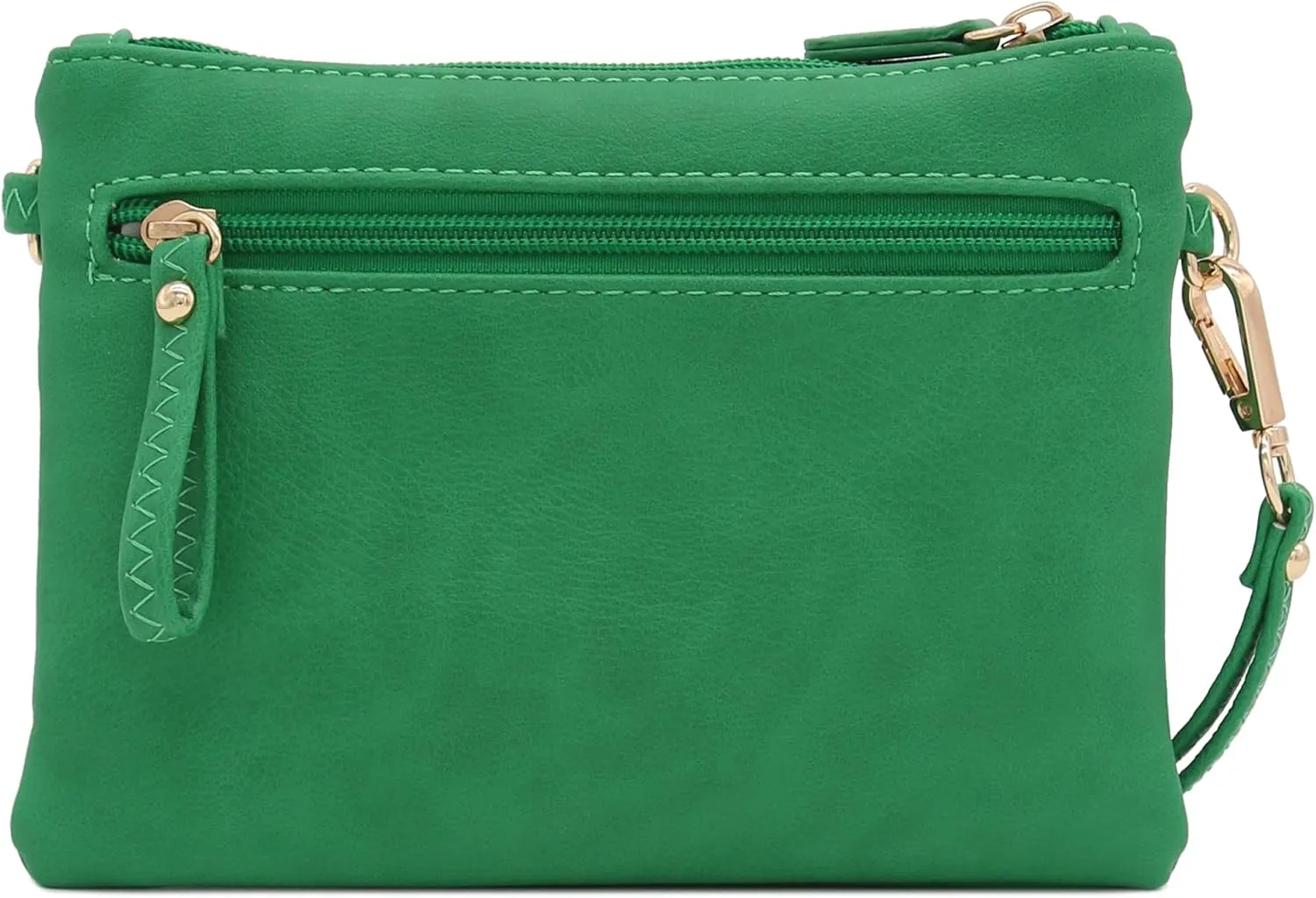 FashionPuzzle Multi Zipper Pocket Small Wristlet Crossbody Bag