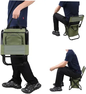 FAVOMOTO 1Pc Multifunction Portable Folding Fishing Lounge Chair with Insulated Cooler and Storage Pocket for Camping Outdoor Activities and Beach Use Durable Frame