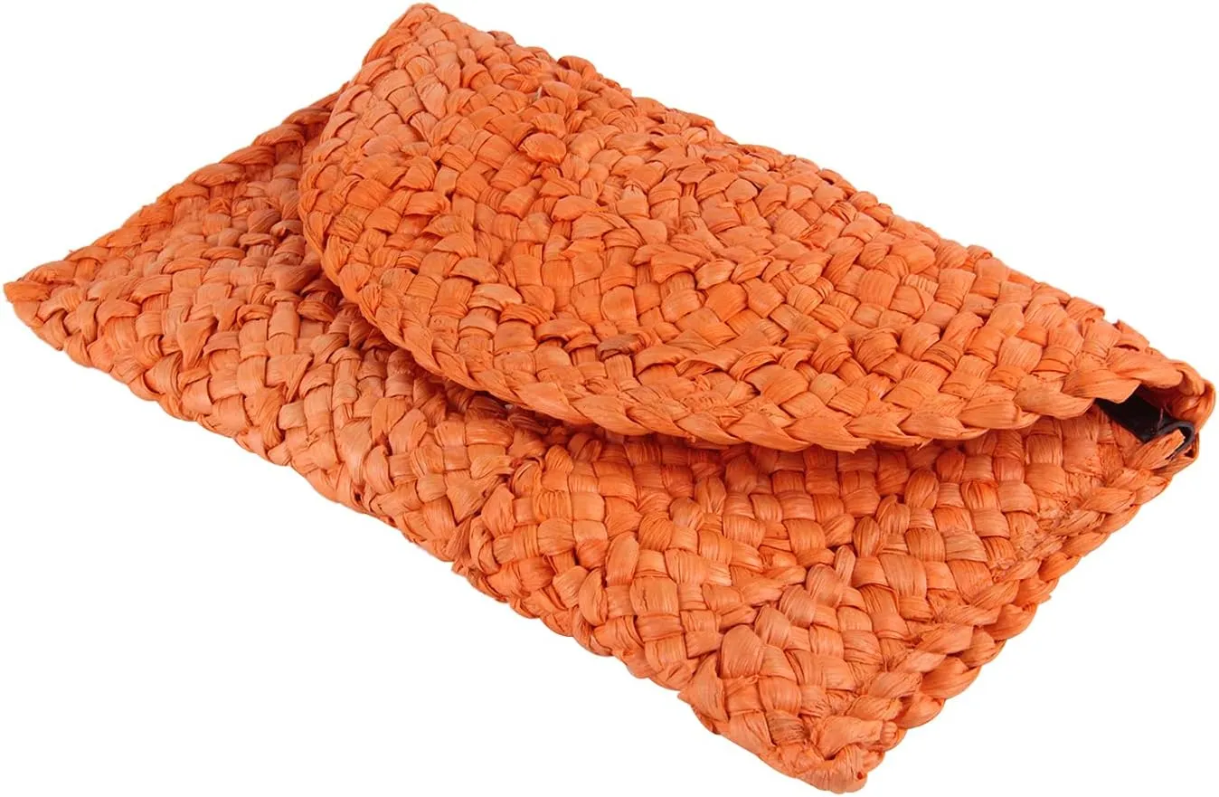 Fecialy Straw Clutch Purses Straw Purses for Women Envelope Woven Clutch Handbags Summer Beach Bags