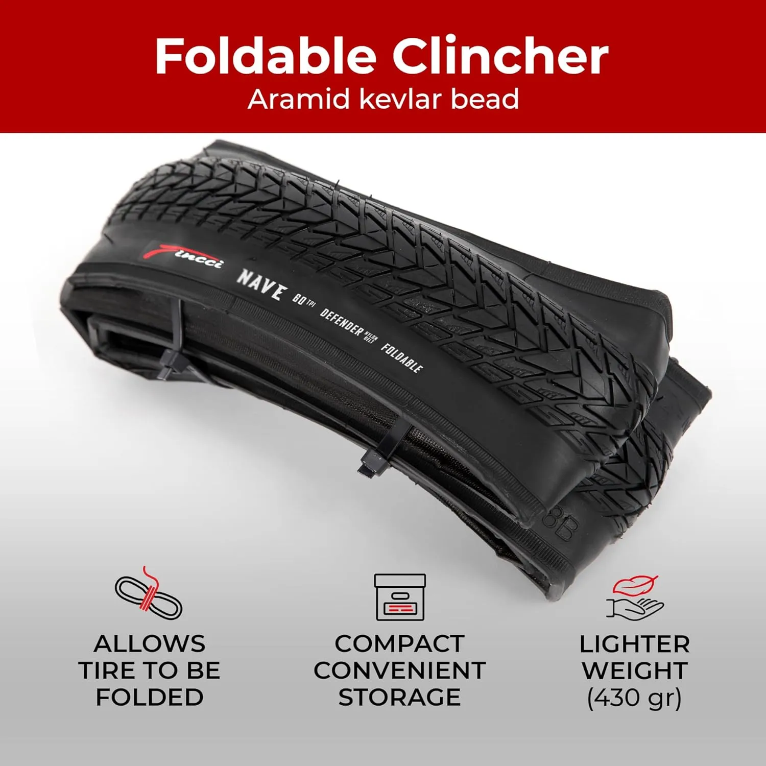 Fincci Pair 700x35c Tire 37-622 Foldable 60 TPI City Commuter Tires with Nylon Protection for Cycle Road Mountain MTB Hybrid Touring Electric Bike Bicycle - Pack of 2X 700 x 35c Tires Nave