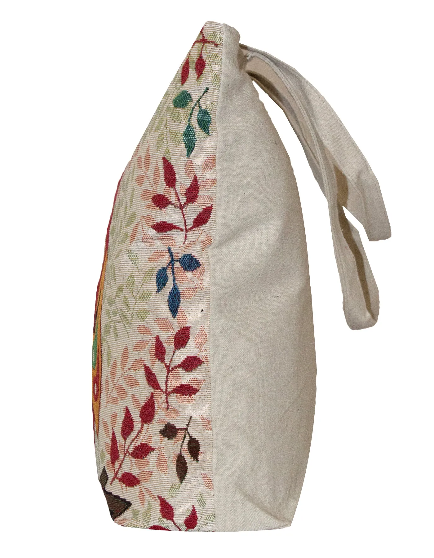 Fino JH-70213 Maxi Canvas Tote Bag with Owl Print Design - Beige