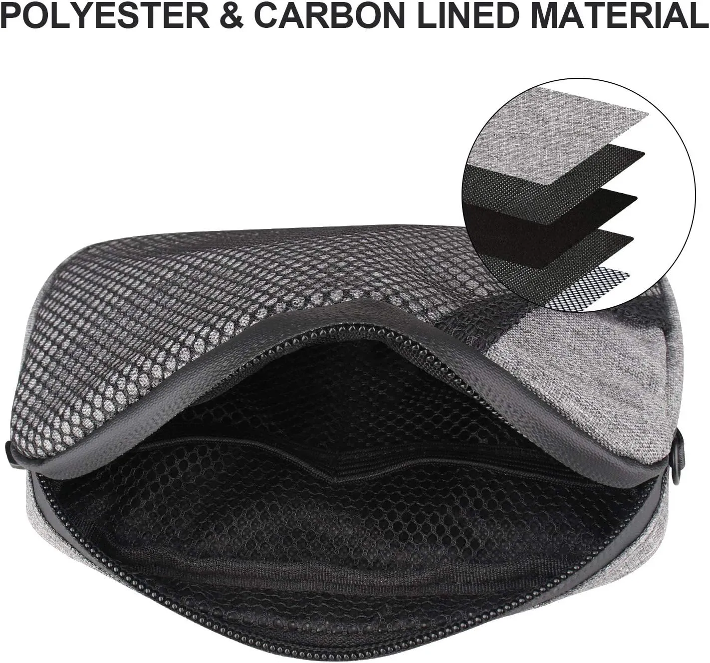 FIREDOG Odor Proof Bags, Smell Proof Pouch Carbon Lined Travel Stash Storage Smellproof Bags (Grey, 6.5"x4")