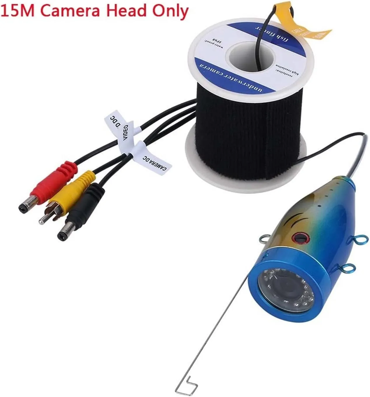 Fishing Camera, Fish Finder Underwater Fishing Camera Double Lamp 30LEDs 7Inch 15M 30M 50M IP68 Waterproof for ICE/Sea/River Fishing Fishfinder