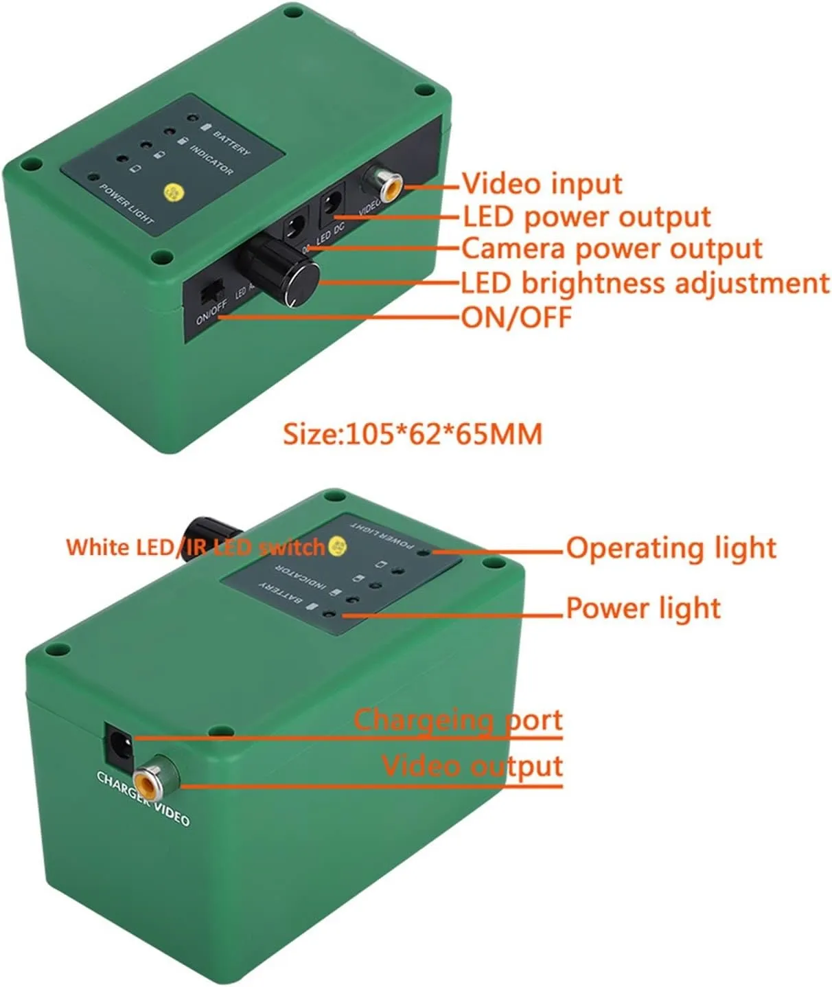 Fishing Camera, Fish Finder Underwater Fishing Camera Double Lamp 30LEDs 7Inch 15M 30M 50M IP68 Waterproof for ICE/Sea/River Fishing Fishfinder