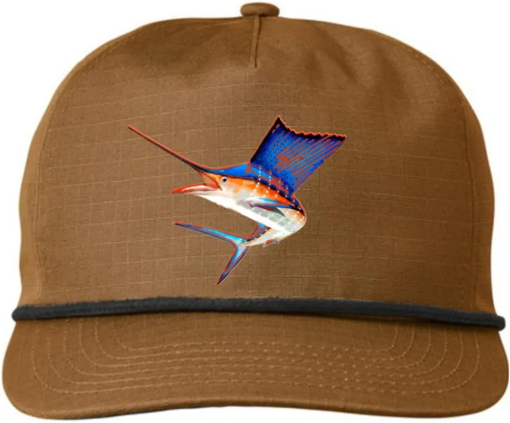 Fishing Fish Nylon Snapback Hat Cap Fly Deep Sea Offshore