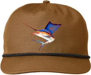 Fishing Fish Nylon Snapback Hat Cap Fly Deep Sea Offshore