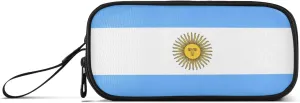 Fisyme Argentina Flag Pencil Case Large Capacity Pen Box Makeup Pouch Holder Organizer Stationery Bag for School Office College Traval