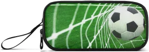 Fisyme Soccer Ball Pencil Case Large Capacity Pen Box Makeup Pouch Holder Organizer Stationery Bag for School Office College Traval Adult