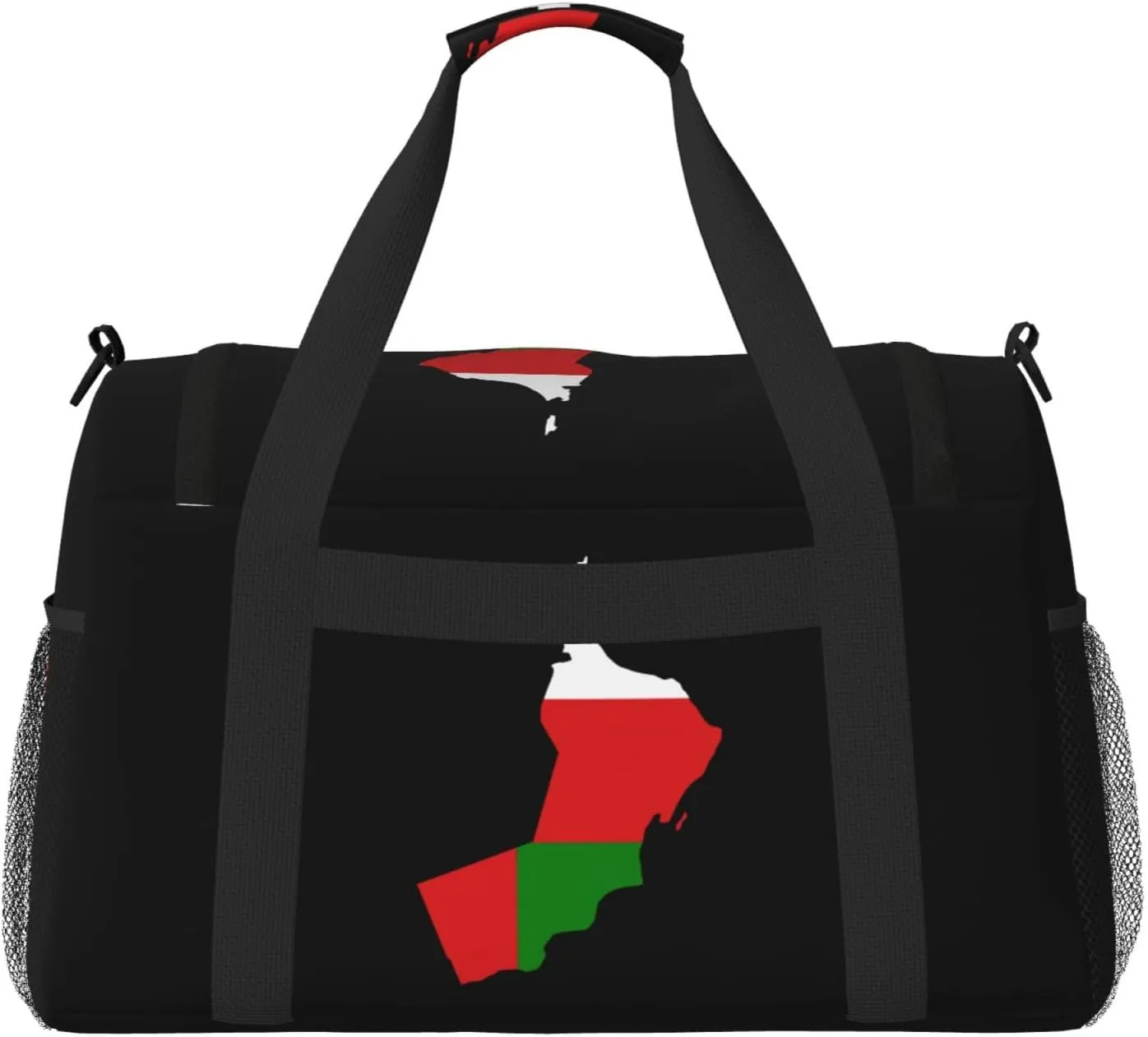 Flag Map Of Oman Travel Duffel Bag Large Foldable Waterproof Overnight Bag For Beach Swim Bags Pool Sports Gym