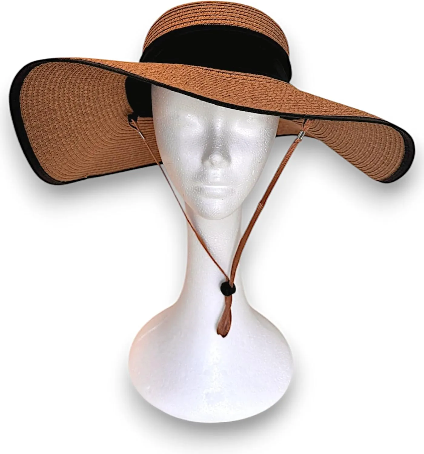 Flex Beach Sun Hat for Women Satin-Lined Rollable Removable Chin Strap UPF50 Big-Head Friendly with Travel Bag