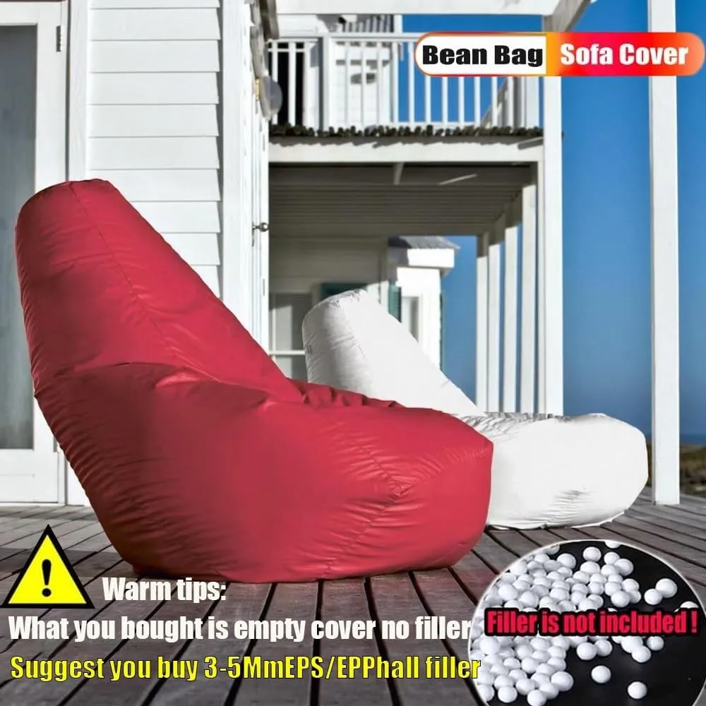 Floating Bean Bag For Pool No Fillers Outdoor Waterproof Oxford Bean Bag Cover Aterproof Bean Bag Reusable Bean Bag For Swimming Without Filler Garden Beach Camp Beanbag Sofa(Peach red,M-D80cm-2.6ft-c