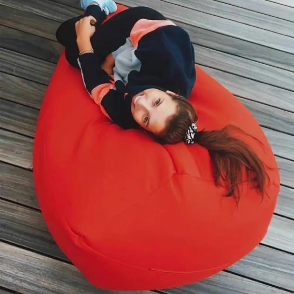 Floating Bean Bag For Pool No Fillers Outdoor Waterproof Oxford Bean Bag Cover Aterproof Bean Bag Reusable Bean Bag For Swimming Without Filler Garden Beach Camp Beanbag Sofa(Peach red,M-D80cm-2.6ft-c