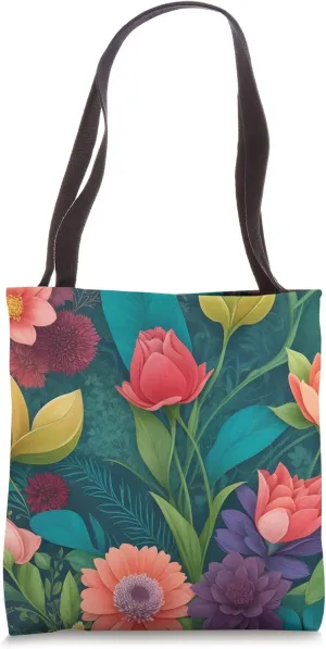 Floral Boho Foliage Flower Flora Nature Vegetation Flowery Tote Bag