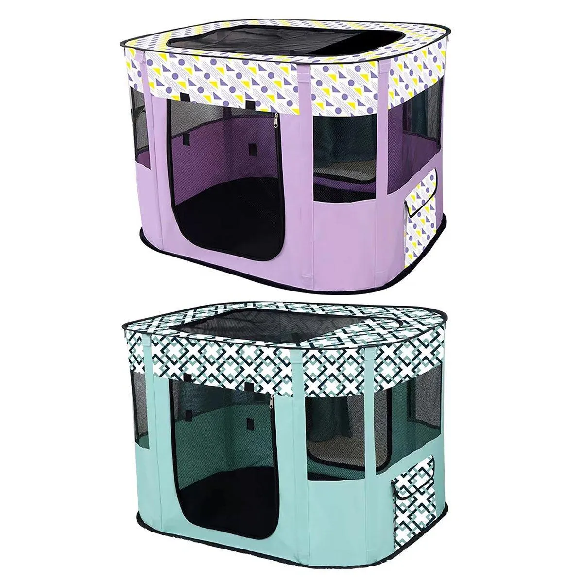 Foldable Cat Dog Kennel Pet Delivery Cage Portable Pet Fence Tent