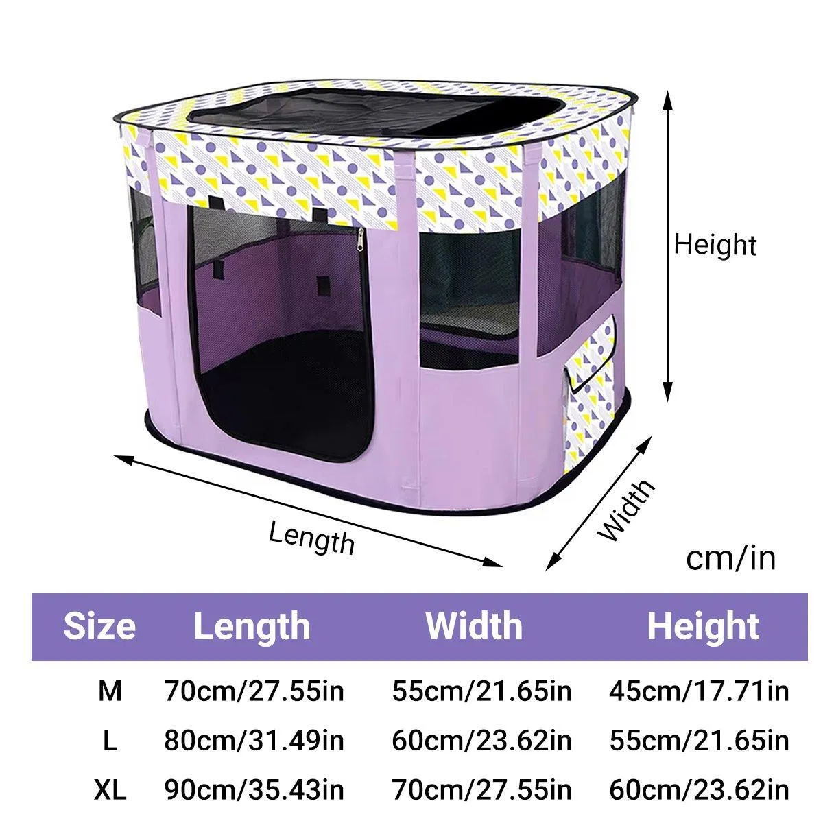 Foldable Cat Dog Kennel Pet Delivery Cage Portable Pet Fence Tent