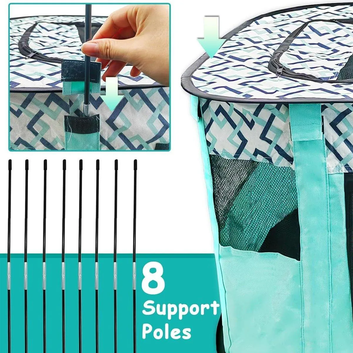 Foldable Cat Dog Kennel Pet Delivery Cage Portable Pet Fence Tent