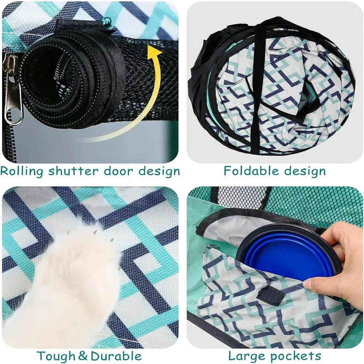 Foldable Cat Dog Kennel Pet Delivery Cage Portable Pet Fence Tent