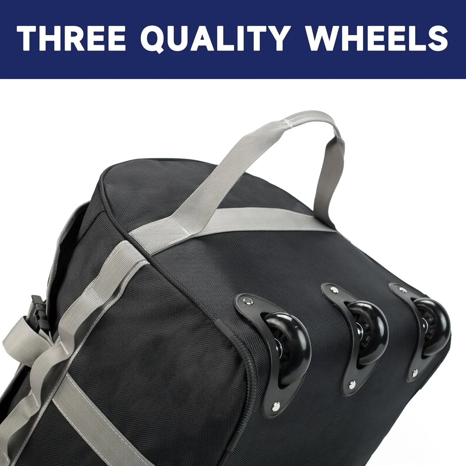 Foldable Duffel Bag with Wheels, 85L Large Carry on Storage Rolling Wheeled Bag for Travel Sports Camping Weekend Overnight