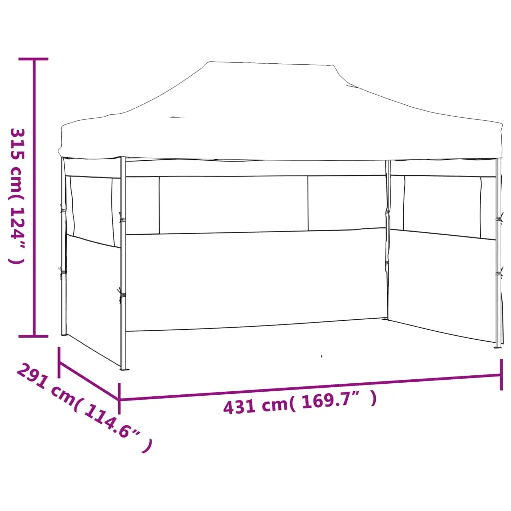 Foldable Tent with 3 Walls 3x4.5 m Blue