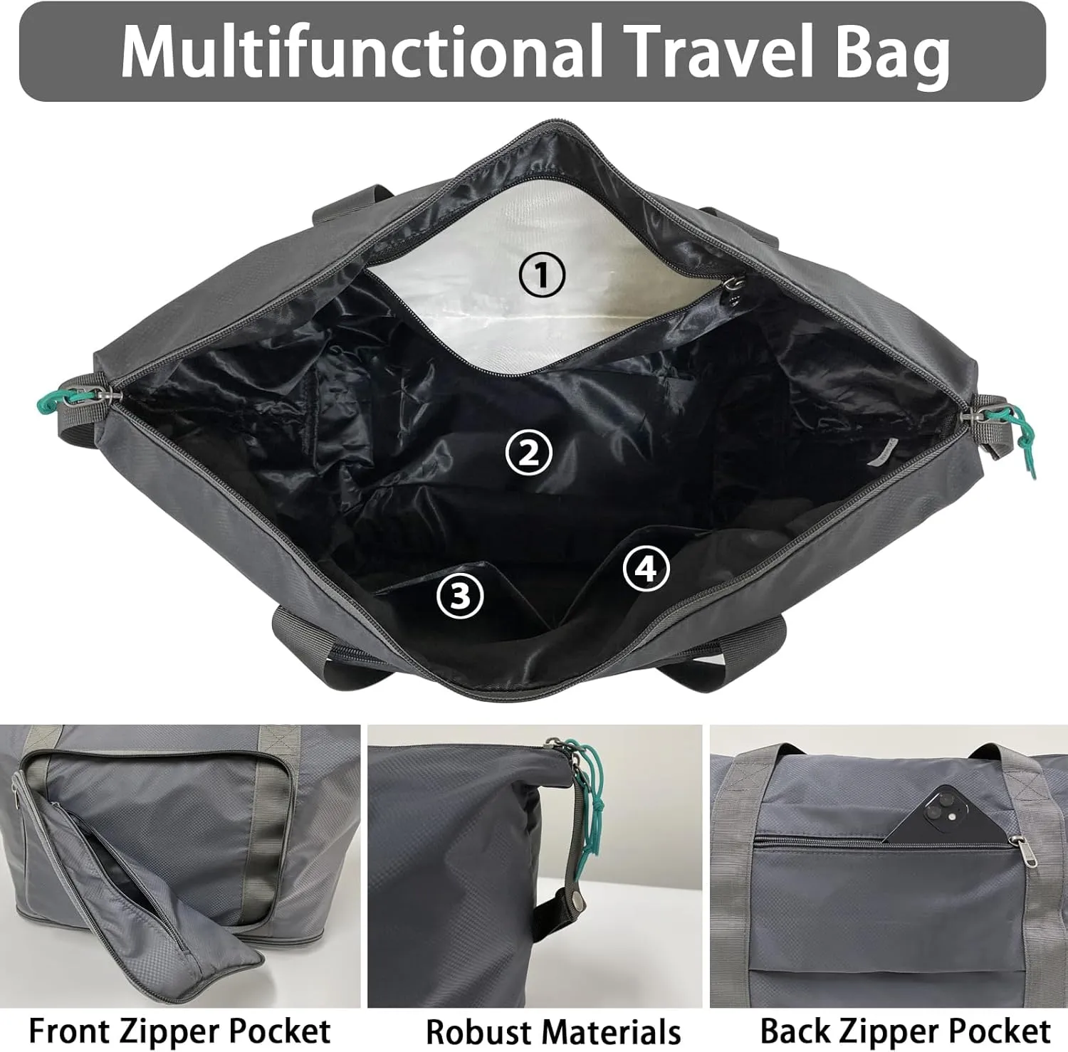 Foldable Travel Duffel Bag Expandable collapsible Luggage Large Capacity Lightweight Oxford Fabric Waterproof Men and Women