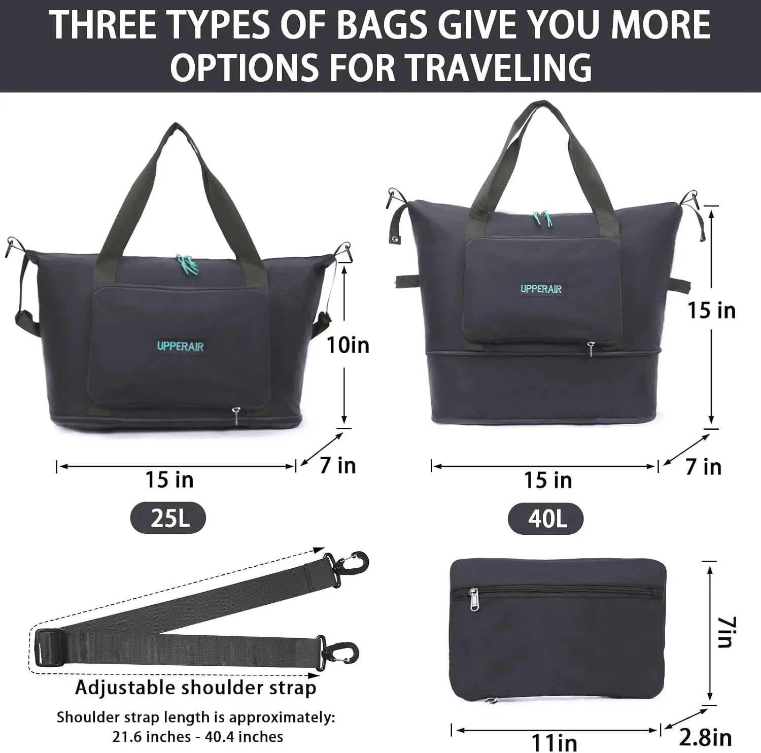 Foldable Travel Duffel Bag Expandable collapsible Luggage Large Capacity Lightweight Oxford Fabric Waterproof Men and Women