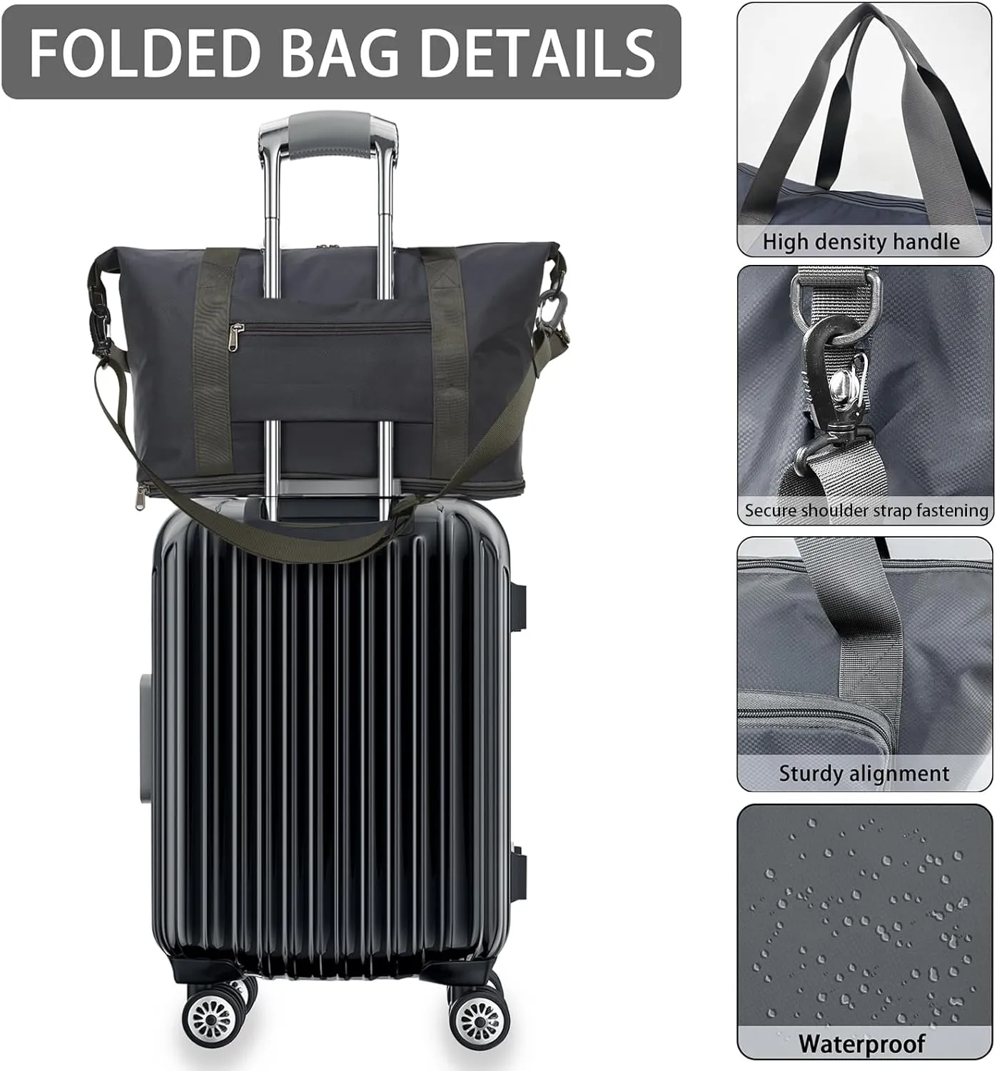 Foldable Travel Duffel Bag Expandable collapsible Luggage Large Capacity Lightweight Oxford Fabric Waterproof Men and Women
