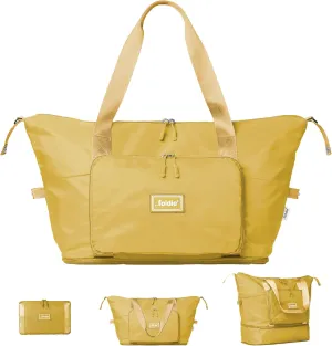 Foldable Travel Tote Bag for Women - 40L Weekender Bag with Multiple Pockets - Carry On Personal Item Travel Bag