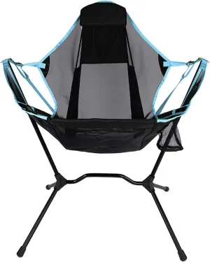 Folding Backrest Camping Chair, Portable Aluminum Alloy Swinging Chair, Adjustable Camping Swing Recliner with Storage Bag for Camping Hiking Beach Picnic Travel