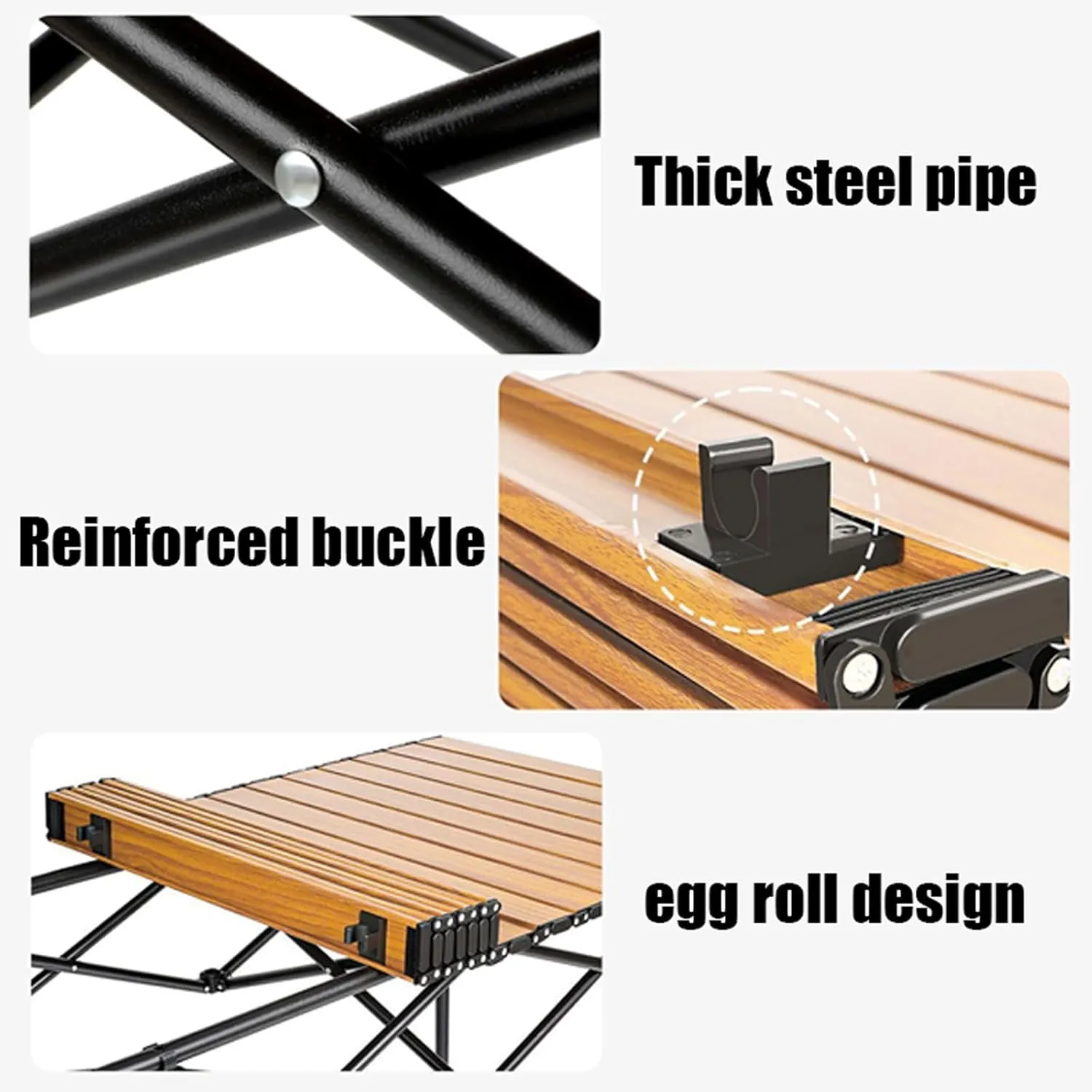 Folding Beach Picnic Tables Collapsible Backpack Lawn Chair Camping Folding Chair and Table Set with Roll up Carbon Steel Table Top for More People Party